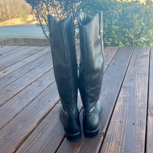 INC Womens Black Fawne Round Toe Stacked Heel Zip-Up Leather Riding Boot 7.5 M - Picture 6 of 8